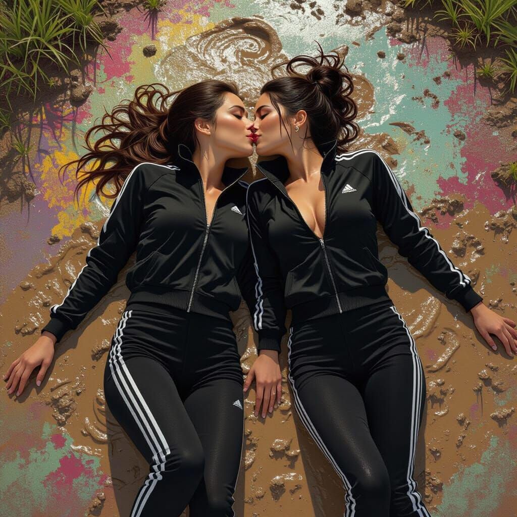Women Kissing in Mud, Fantasy Concept Art