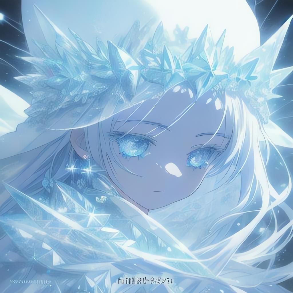 Ethereal Snow Angel with Ice Crystal Details