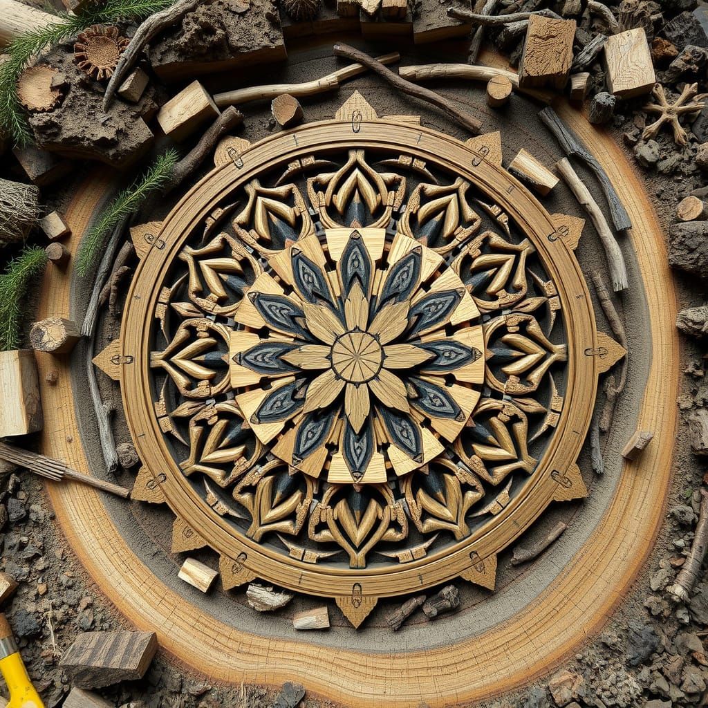 Intricate Woodworker Designs in Earthy Tones