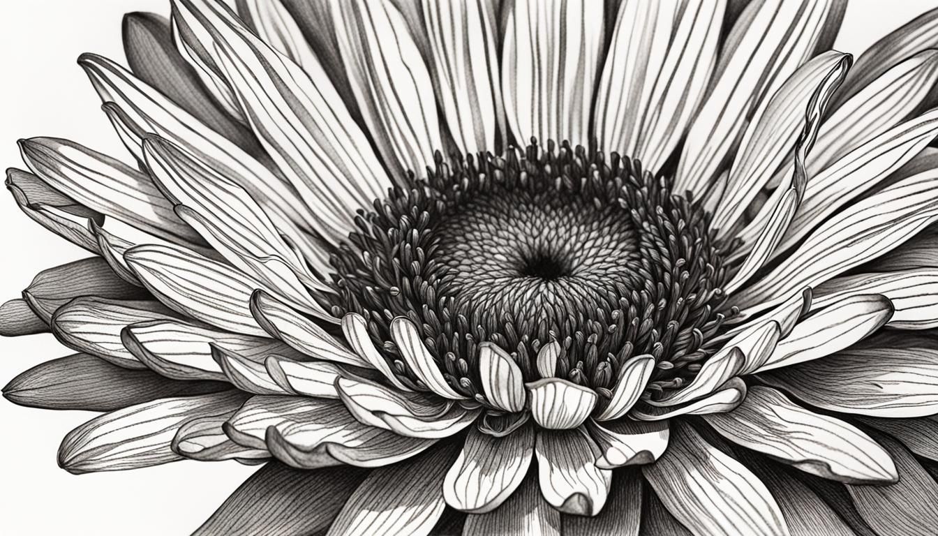 Detailed Botanical Garden Illustration in Ink