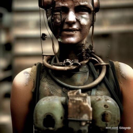 Post-Apocalyptic Mecha Girl in Steampunk Istanbul