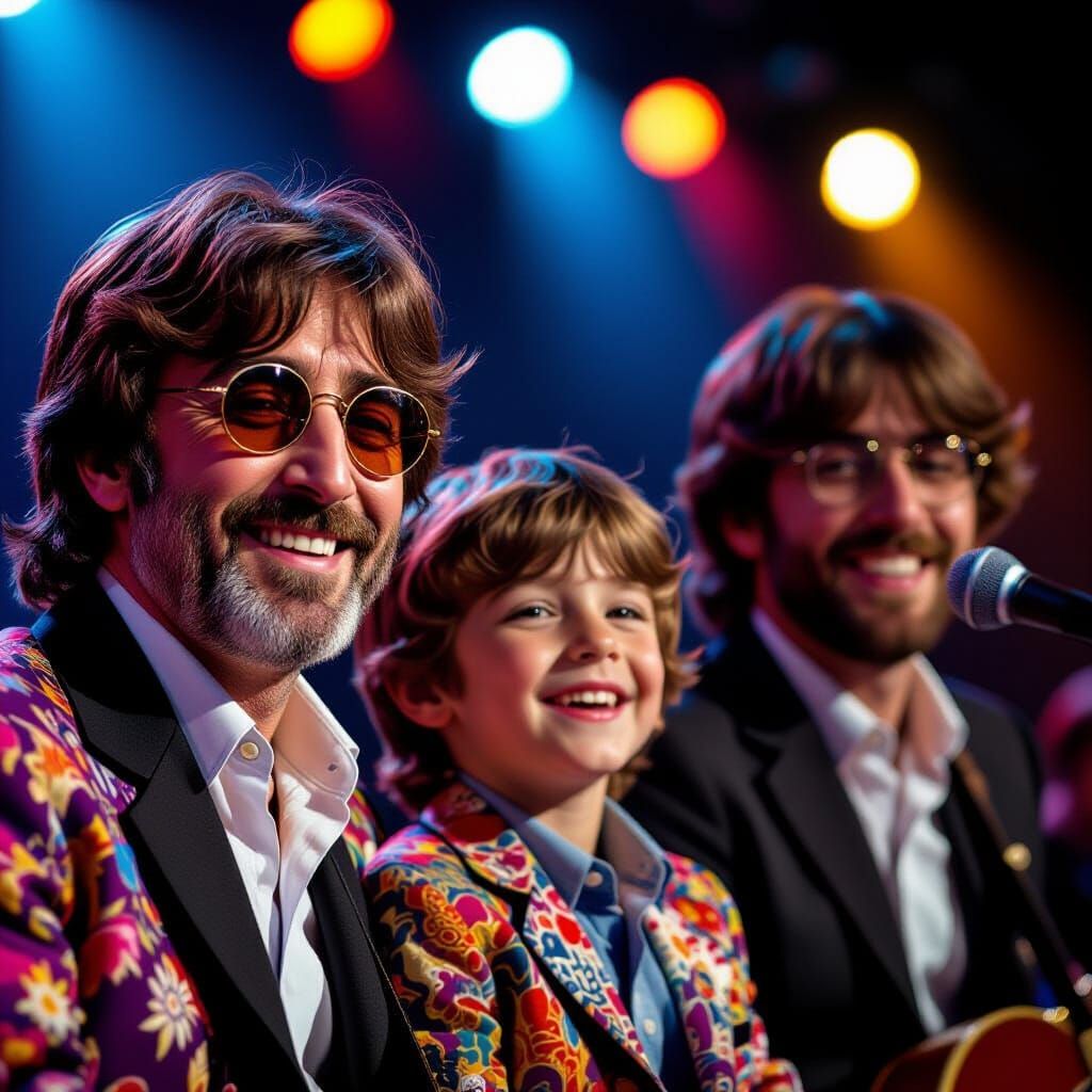 The Beatles and John Lennon with Joyful Boy at Concert