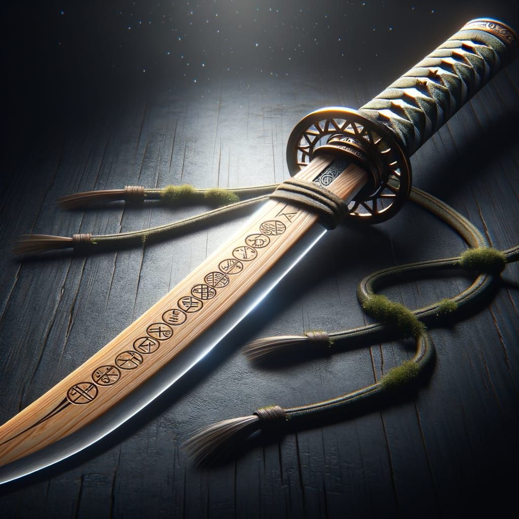 Exquisite Katana with Glowing Norse Runes