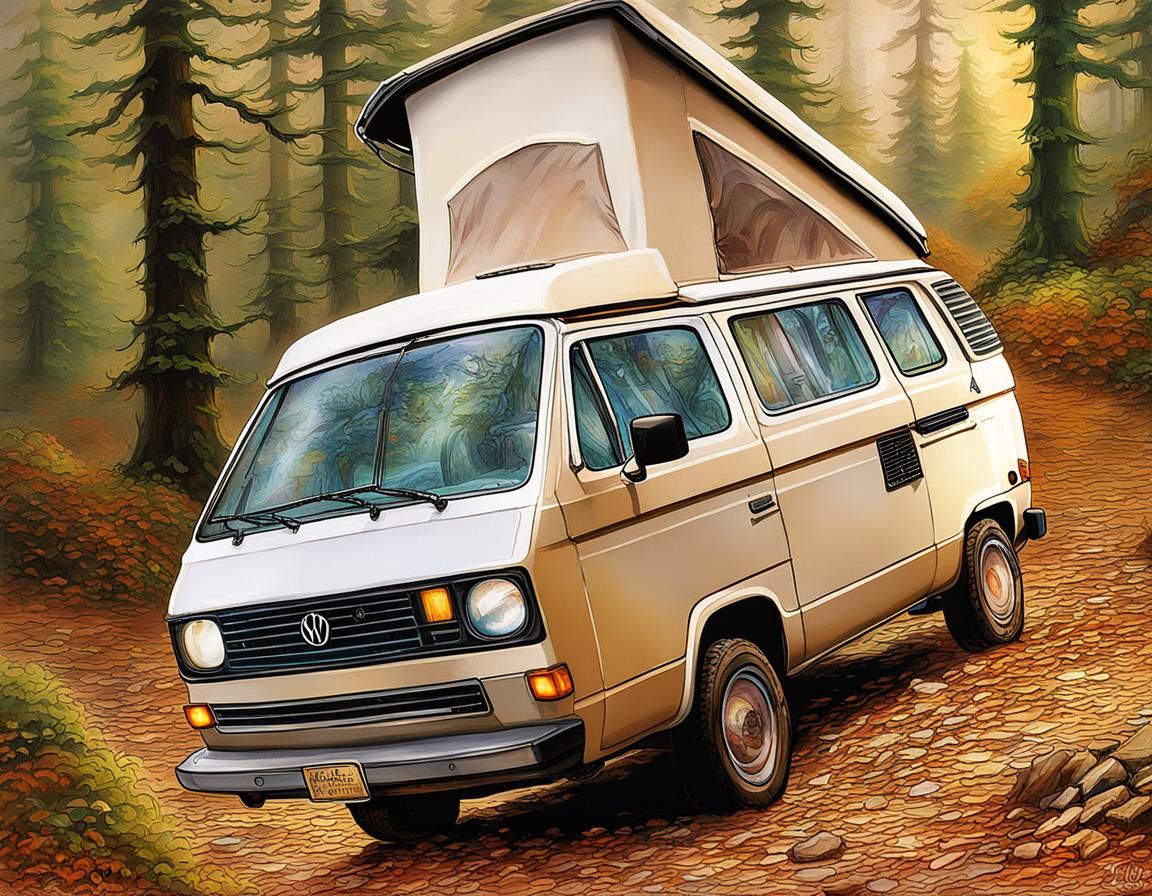 Vanagon Syncro in Ethereal Fantasy Landscape