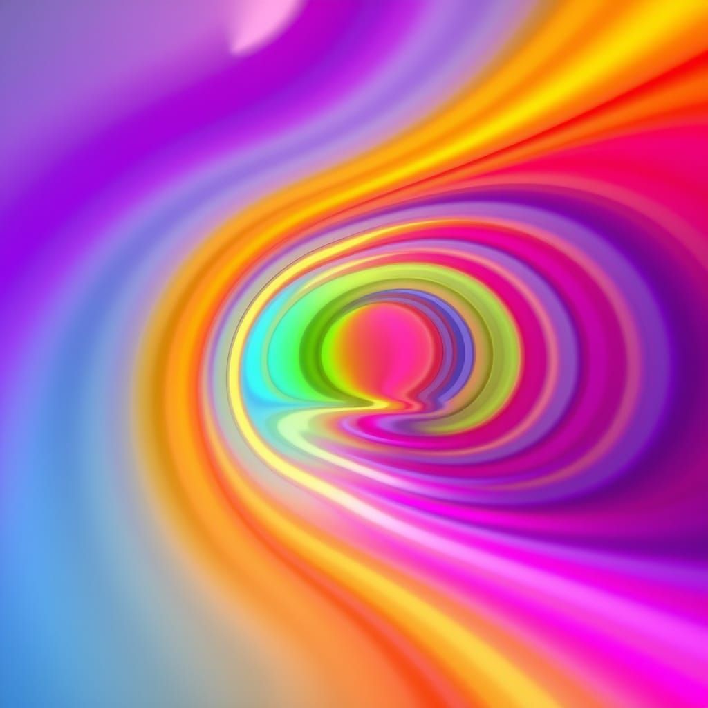 Kaleidoscopic Color Stream in Hyperrealistic Photo