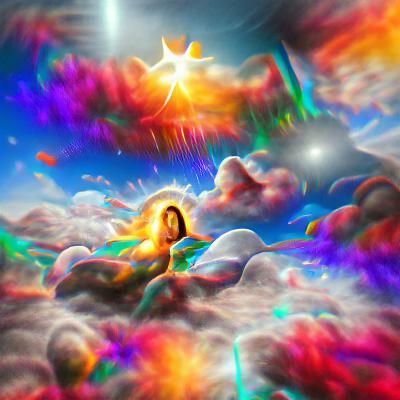 Heavenly Cosmic Astral Illustration in Mixed Media