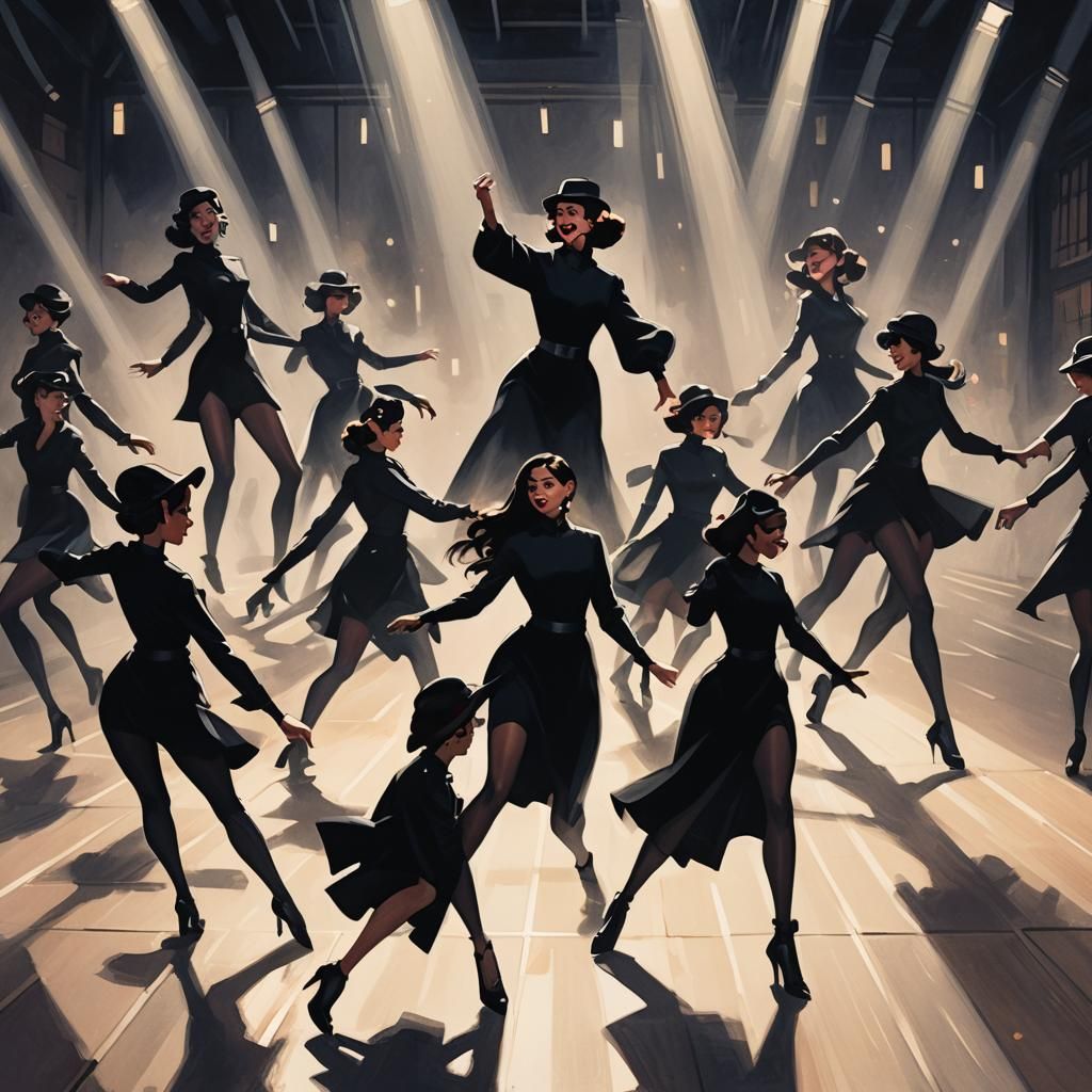 Cell Block Tango: Women Dancing in Spotlights