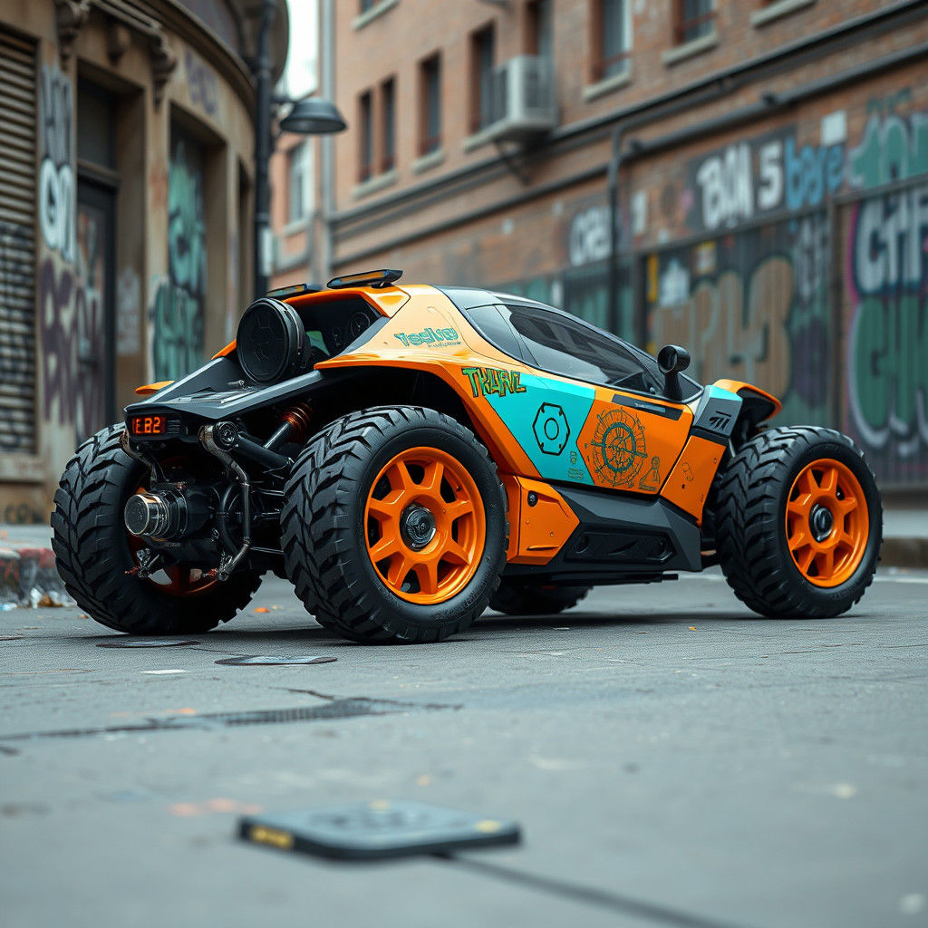 Cyberpunk Future Buggy on Graffiti Street