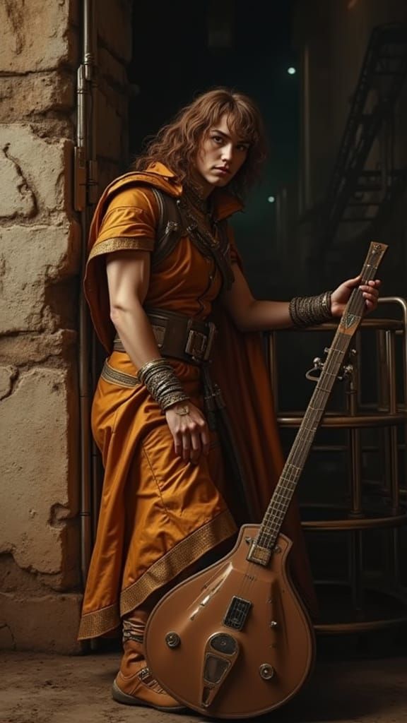 Futuristic Hero in High-Tech Environment, Comic Book Art