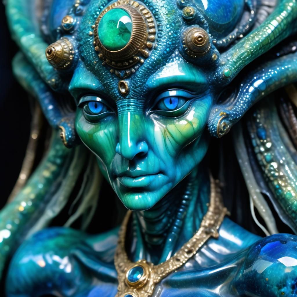 Detailed Fantasy Face with Reptilian Skin