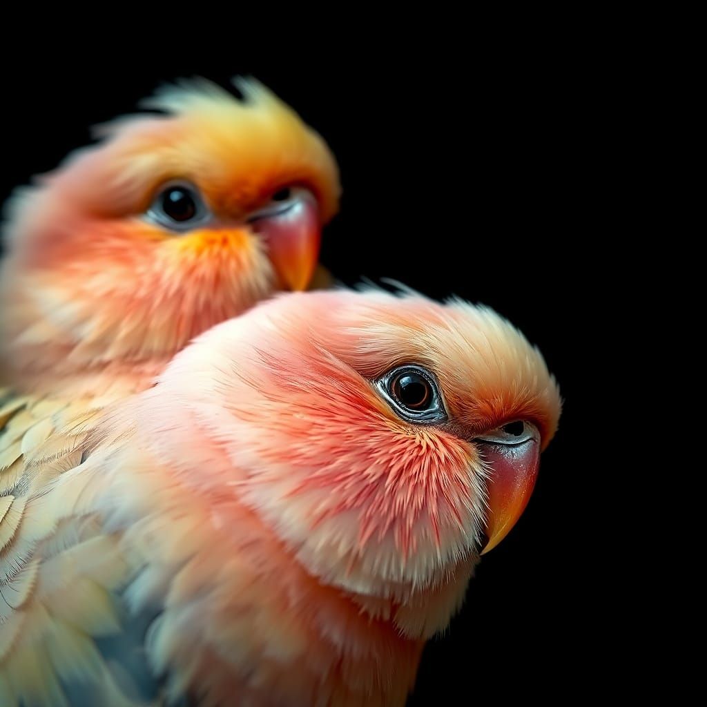 Hyperrealistic Peach-Faced Lovebird Portrait