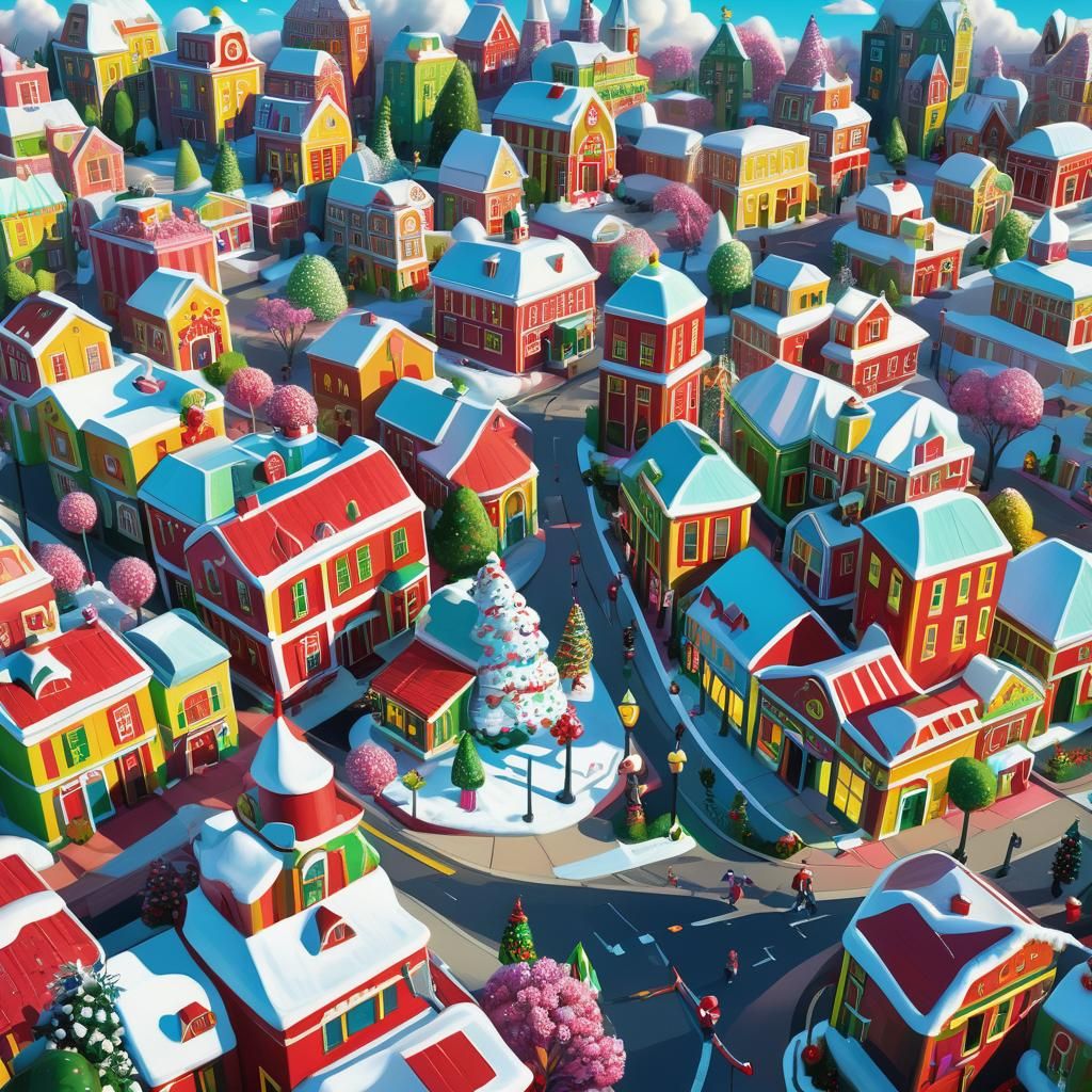 Whimsical Christmas Wonderland in Poinsettia City