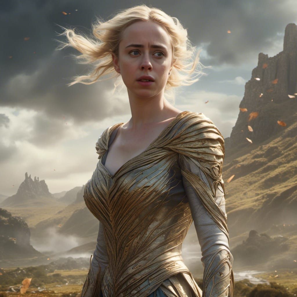 Beautiful Blonde Woman in Detailed Fantasy Art