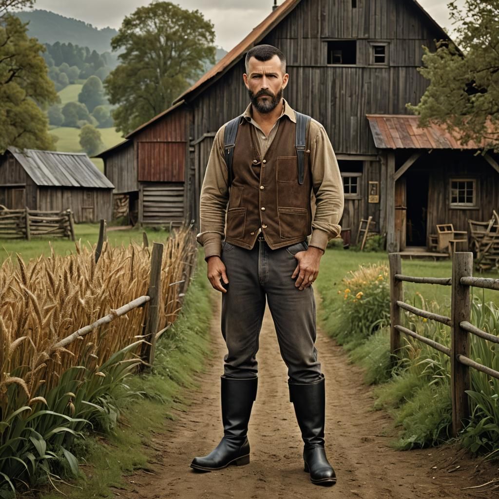 Handsome masculine farmer