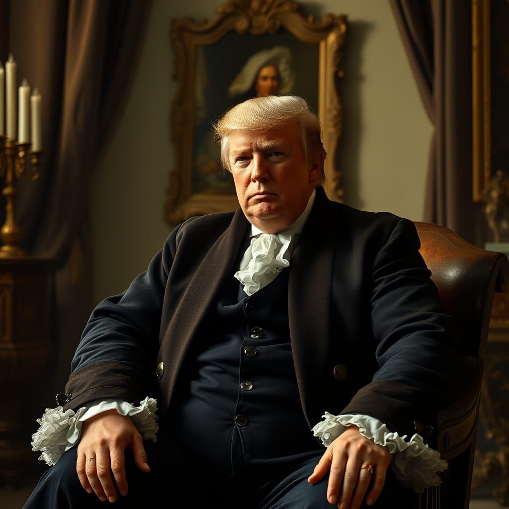 Trump in Renaissance Portrait with Chiaroscuro Lighting