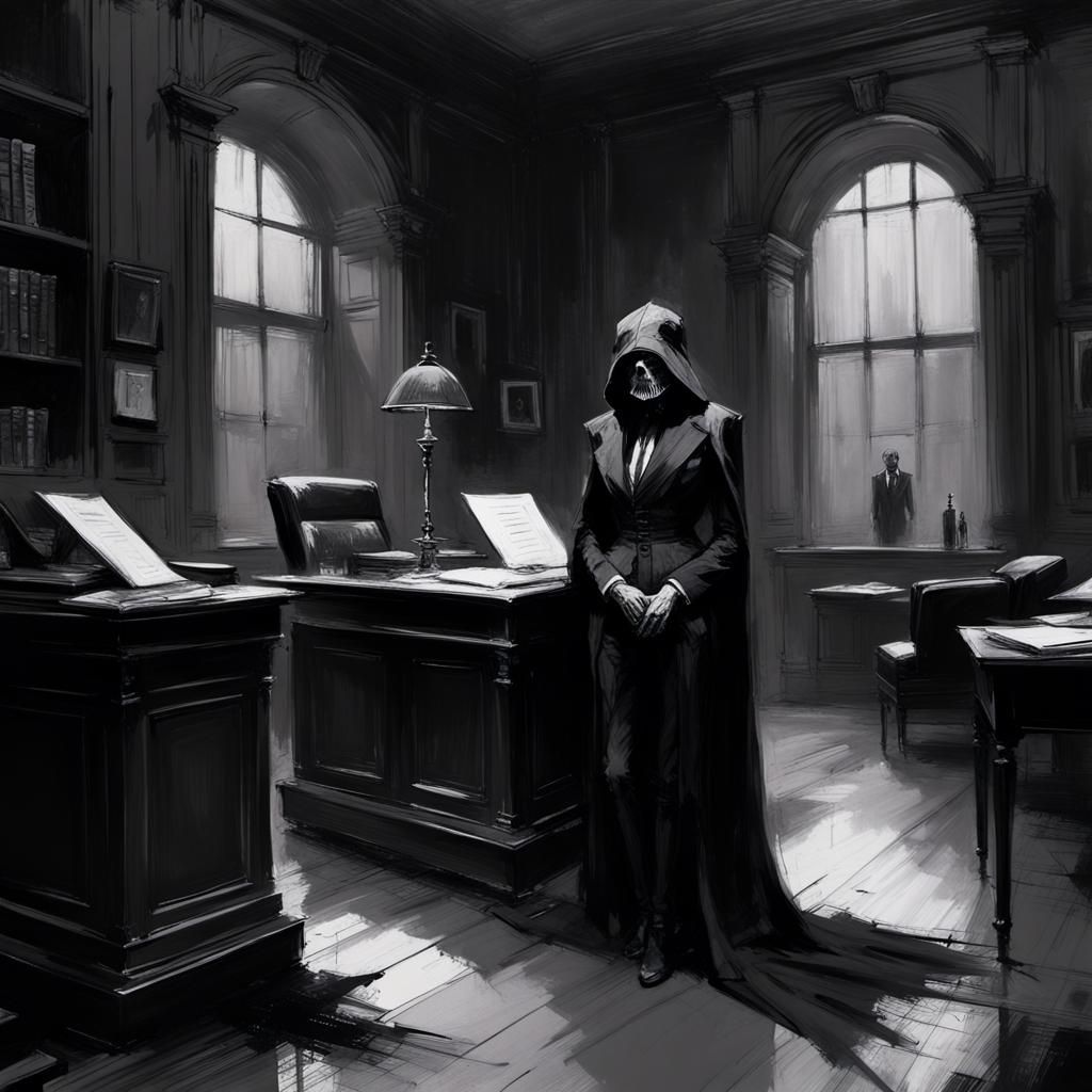 Cadaverous Sith Lawyer in Dystopian Surrealism