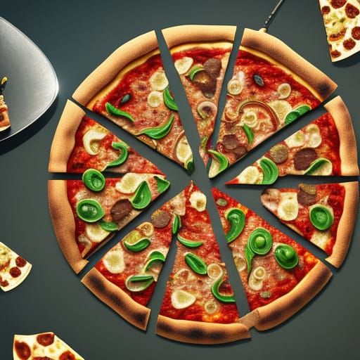 Fantastical Pizza: Detailed Matte Painting in Deep Color