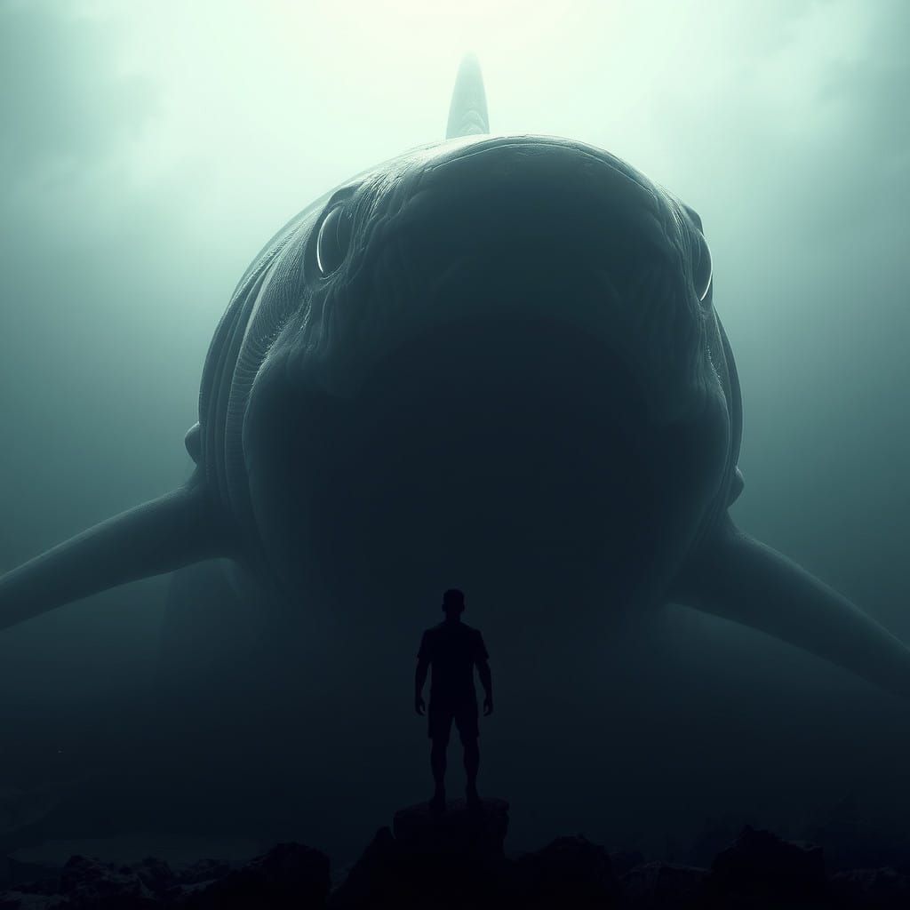 Gigantic Ghostly Shadowy Silhouette Paranormal Figure Emerge...