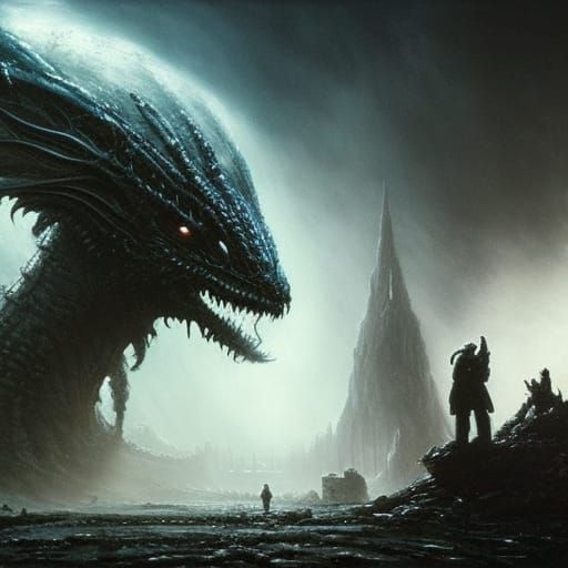 Lovecraftian Subway: A Dark Fantasy Horror Scene