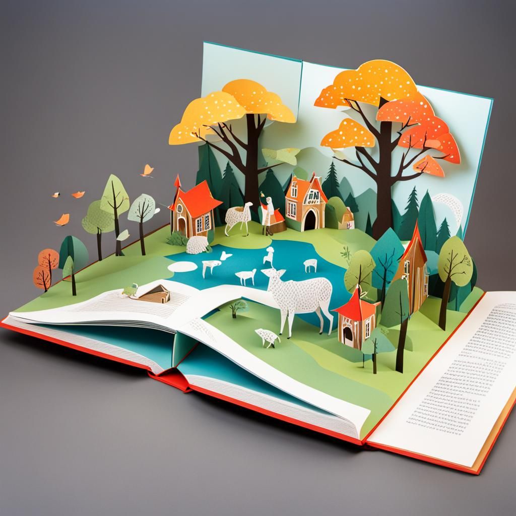 Vibrant Pop-Up Book Illustration