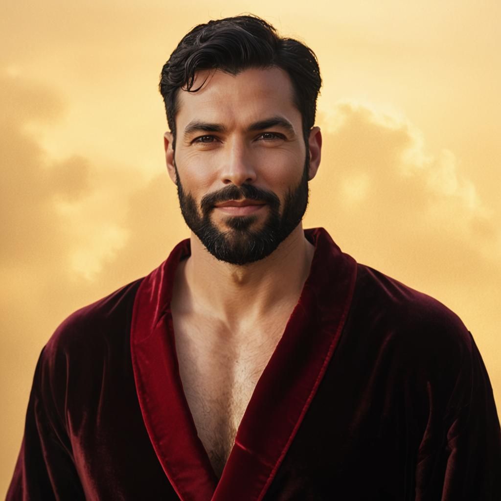 Baroque Portrait of Man in Red Velvet Robe