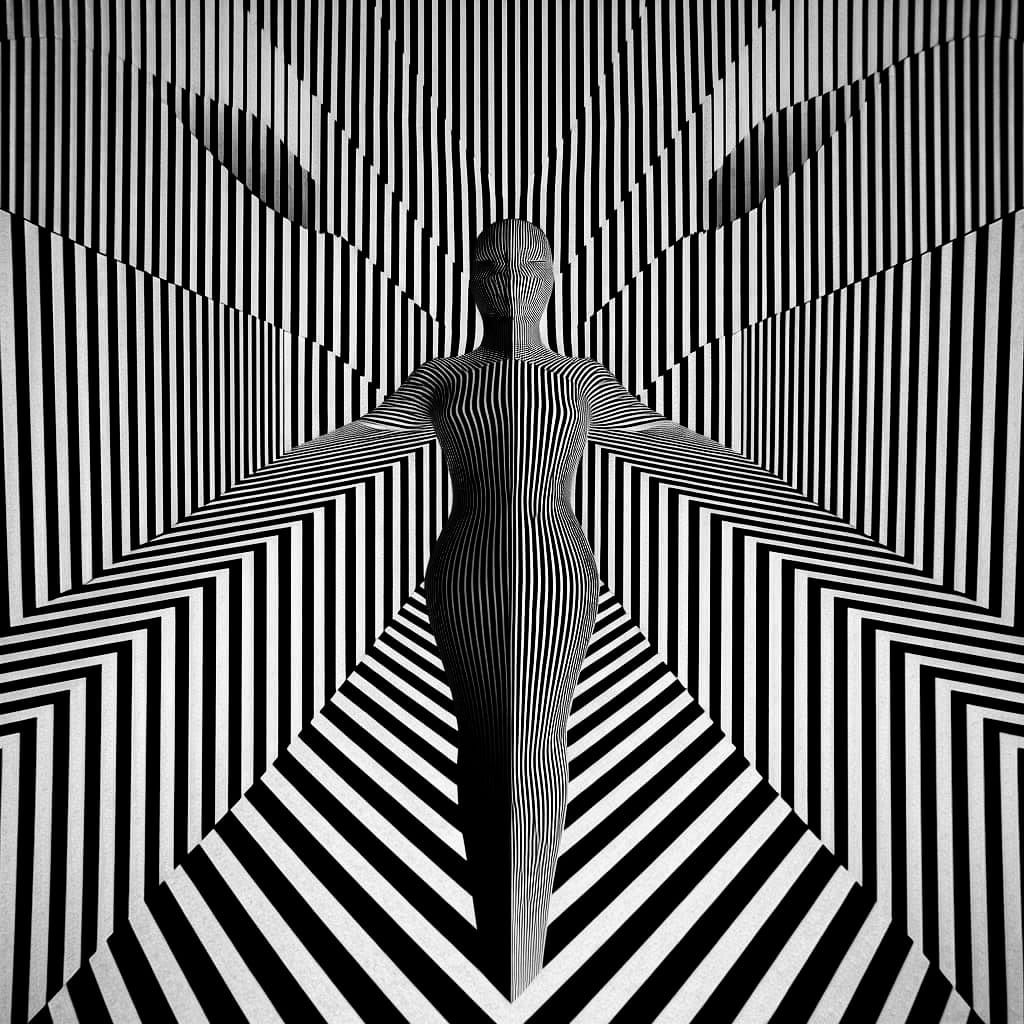 Op Art Autostereogram Illusion of a Woman