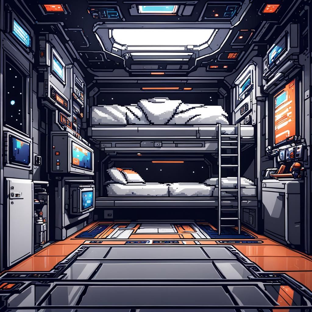 8-Bit Pixel Bedroom Ready for Mars Mission