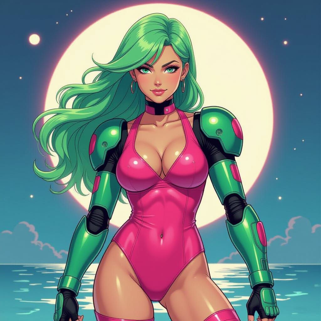 Samus Aran in Pink Swimsuit: Psychedelic Futurism