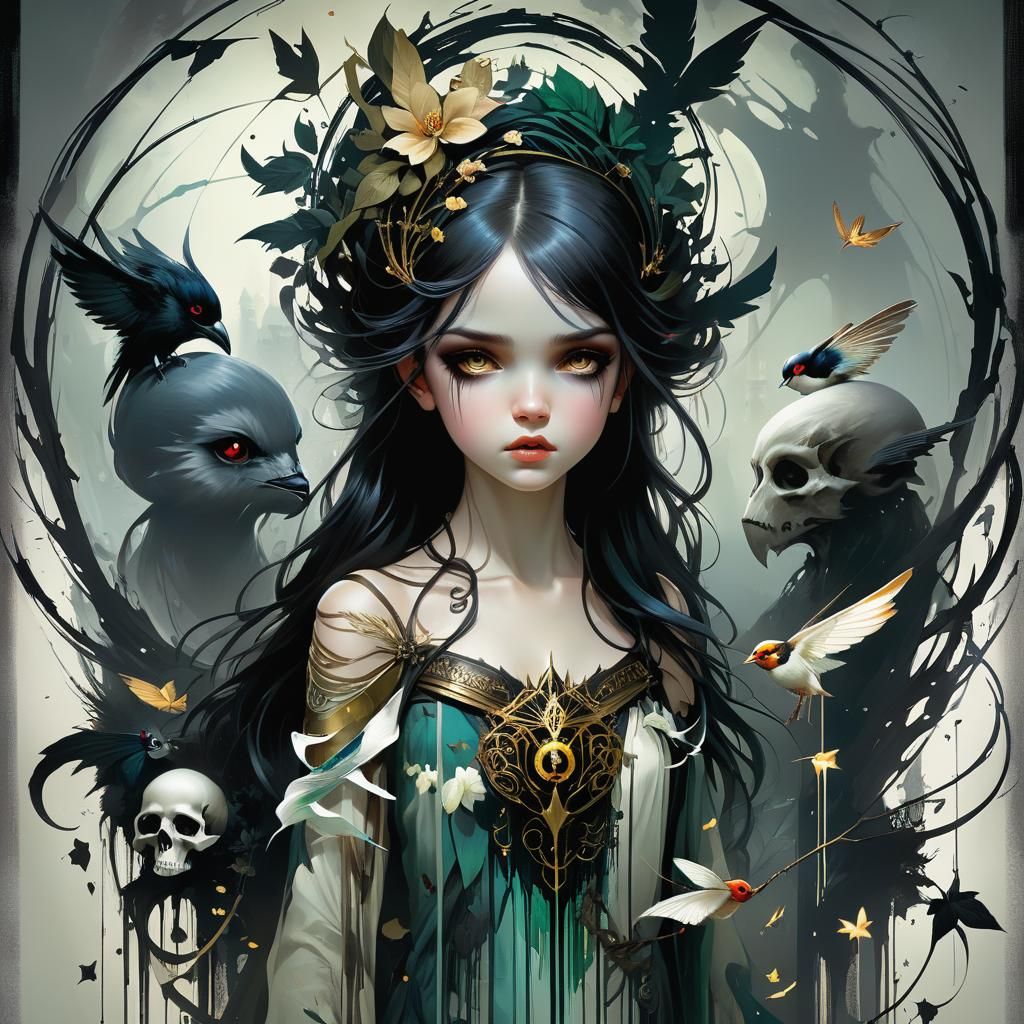 Ethereal Grimdark Portrait in Dark Fantasy Style