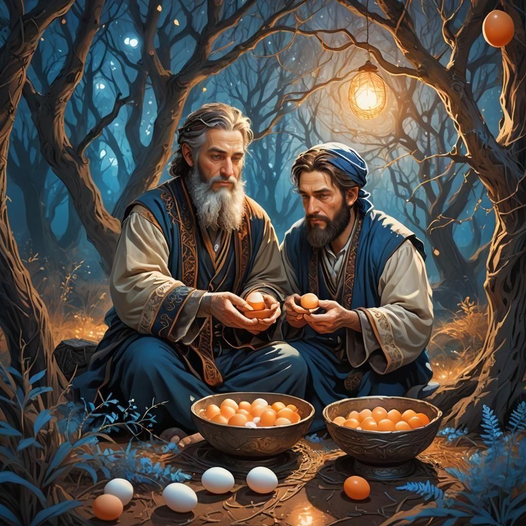 Jewish Person Makes Willow Omelette: Matte Painting