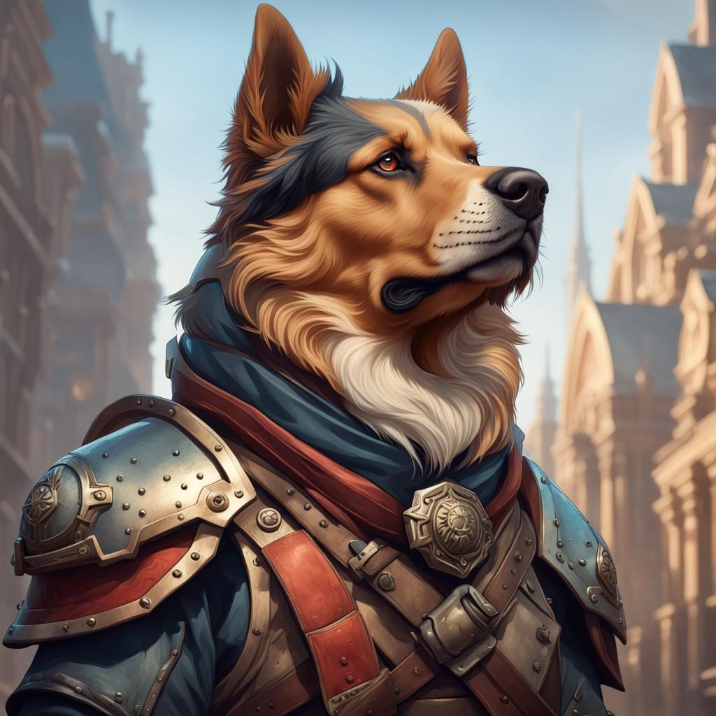 Dogs of War Portrait in Hyperdetailed Style