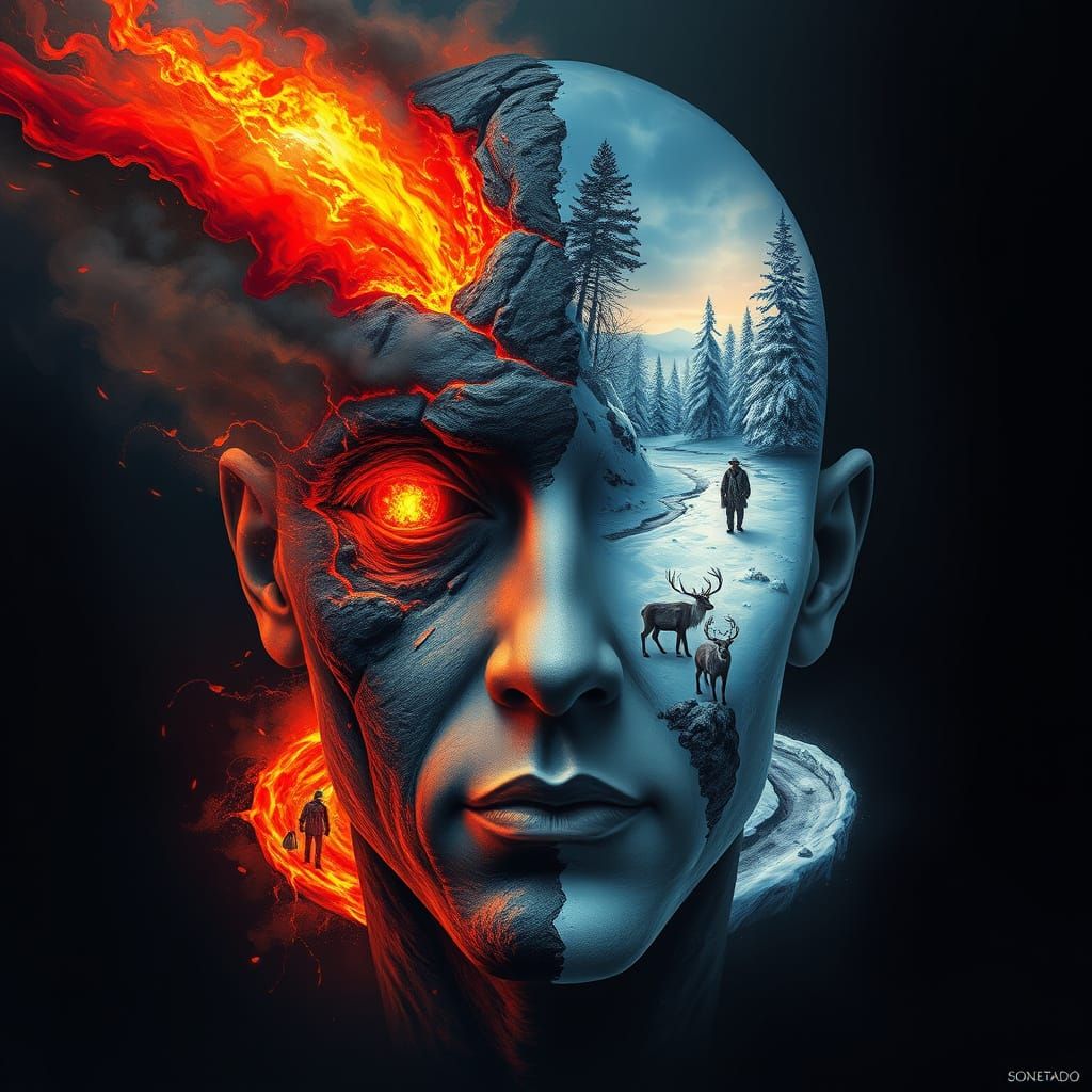 Surrealist Concept Art: Dual Realms