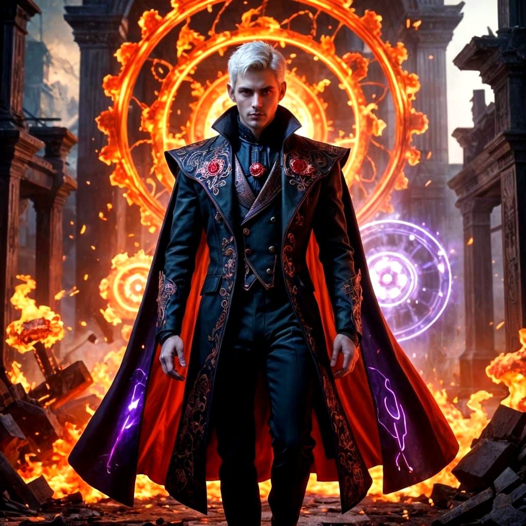 Sinister Man in Ruined World: Cel-Shaded 3D Art