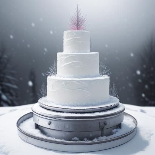 Massive Colorful Snowfall Cake in HDR