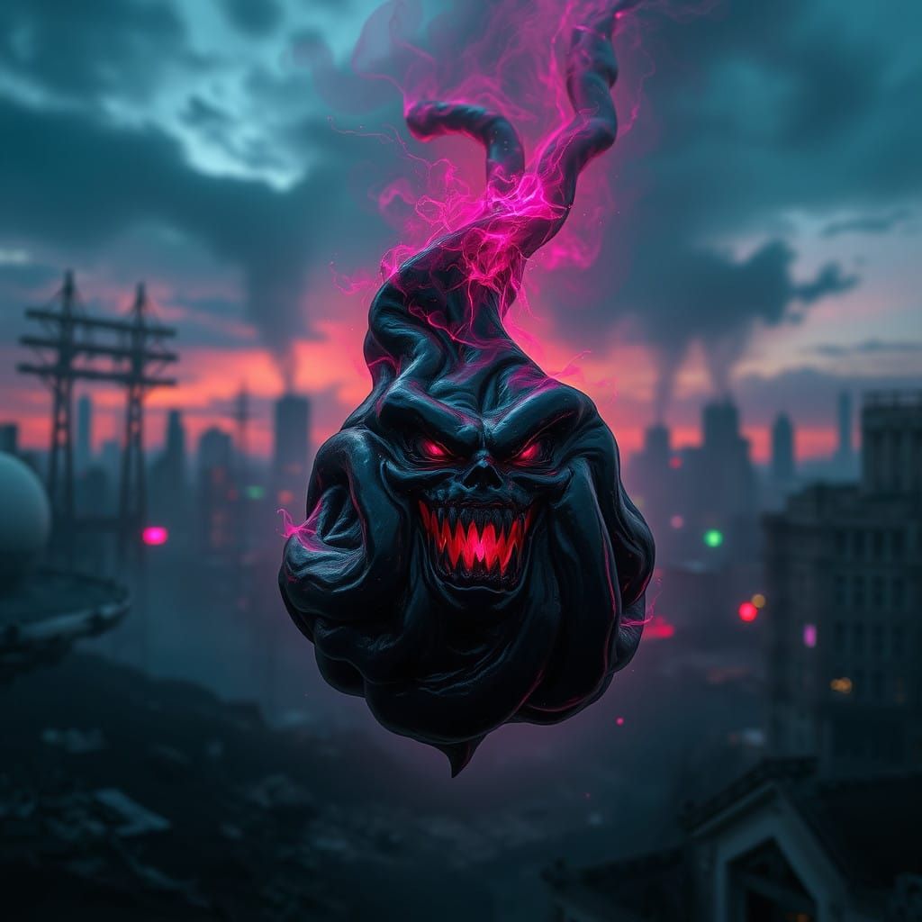 Dark, Twisted Bubble Gum in Post-Apocalyptic Cityscape