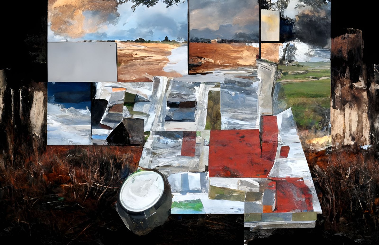 Coastal Storm Landscape in Acrylic Style