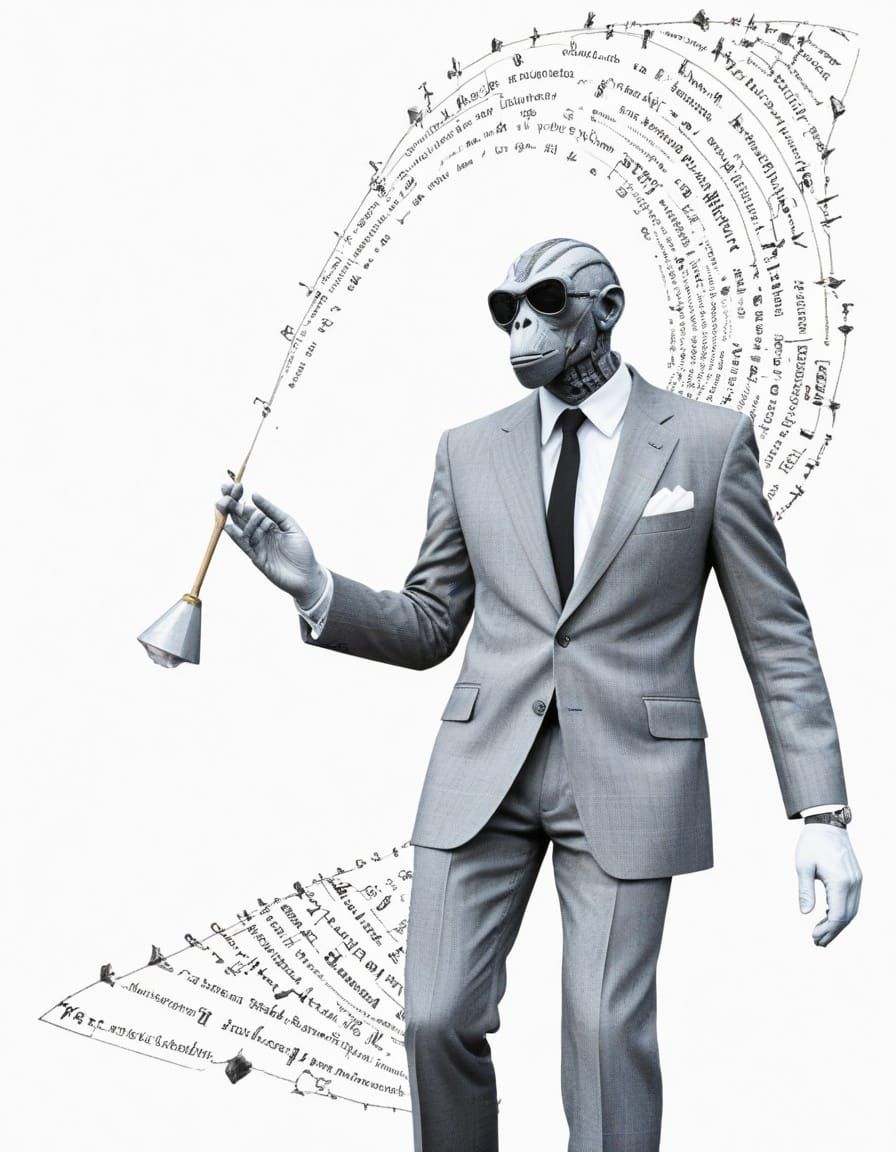 Surreal Occult Scene with Glyphs and Spirals