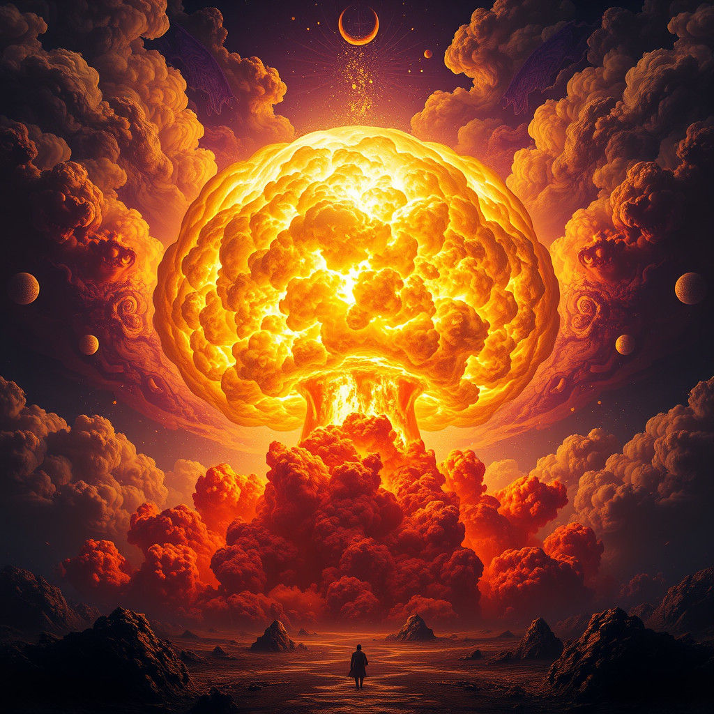 Epic Fantasy Apocalypse: Colossal Atomic Bomb Erupts in a Ca...