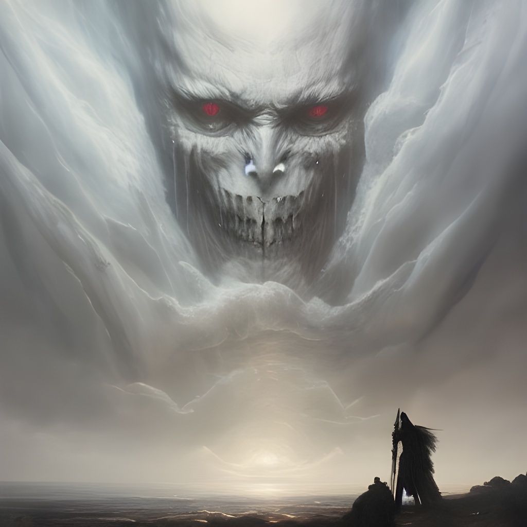 Sinister Red-Eyed Demon of the Tornado