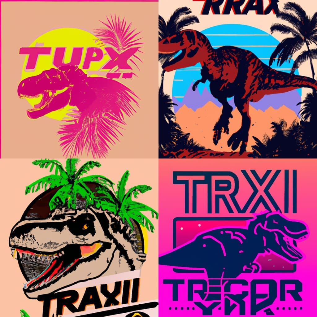 Jurassic Park: T-Rex in 80s Style