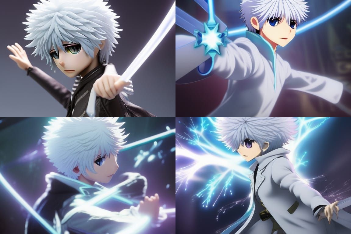 Electric Ninja in Battle: Anime Concept Art