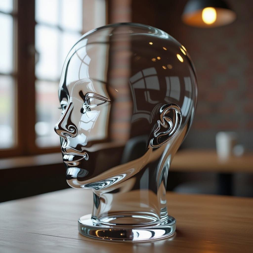 Empty Glass Head Sculpture