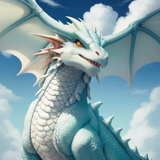 Whimsical Puffy Dragon Cloud Portrait
