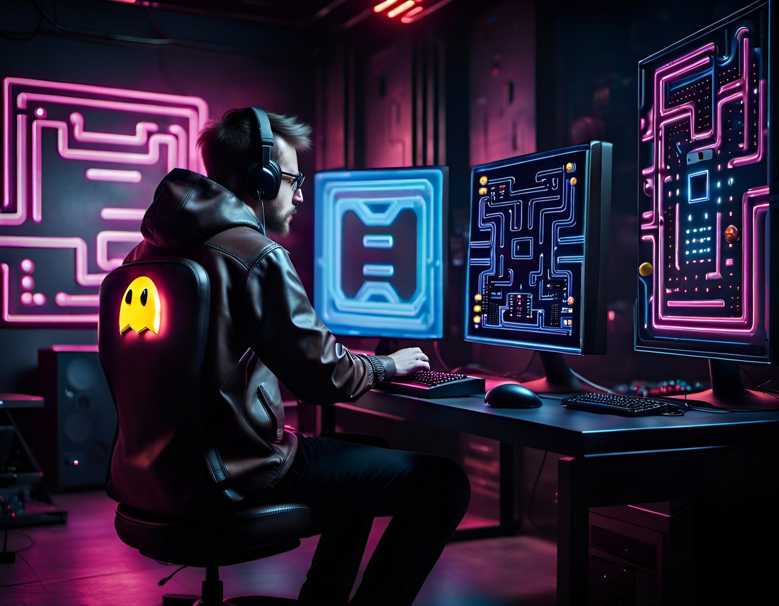 Cyberpunk Pac-Man Pro-Gamer on High-End PC