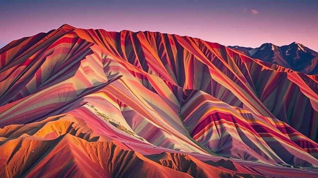 Surreal Rainbow Mountain in Peru's Majestic Landscape