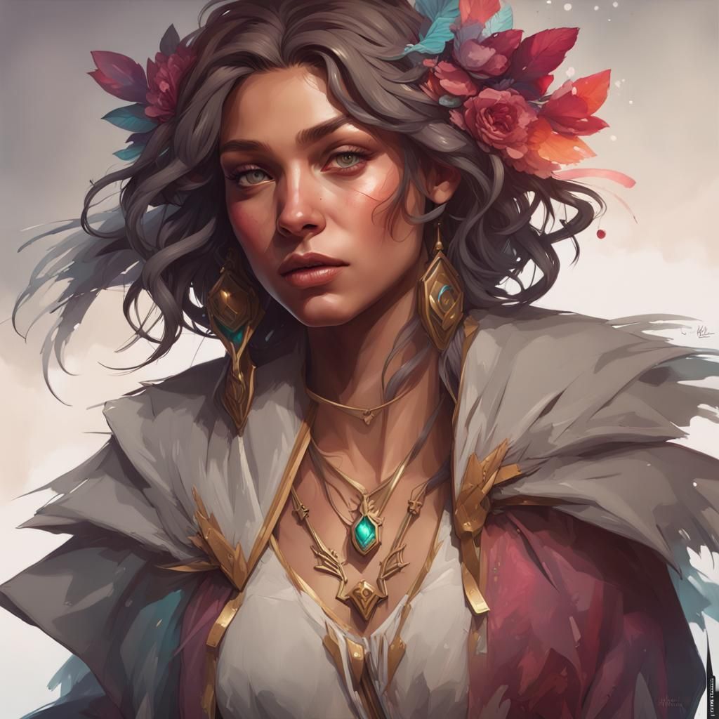 Hyperdetailed Portrait of Sasha in Art Nouveau Style