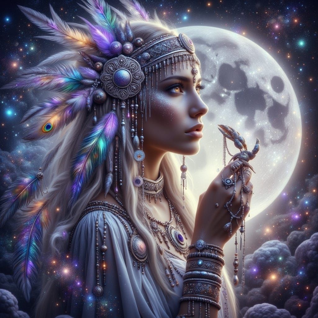 Nordic Goddess in Lunar Splendor