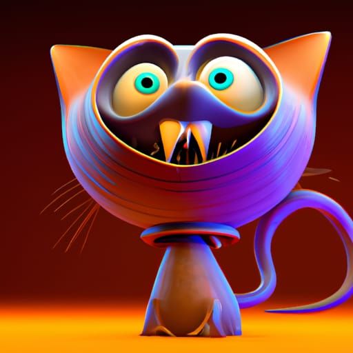 Cartoon Cat in Pixar Disney 3D Style