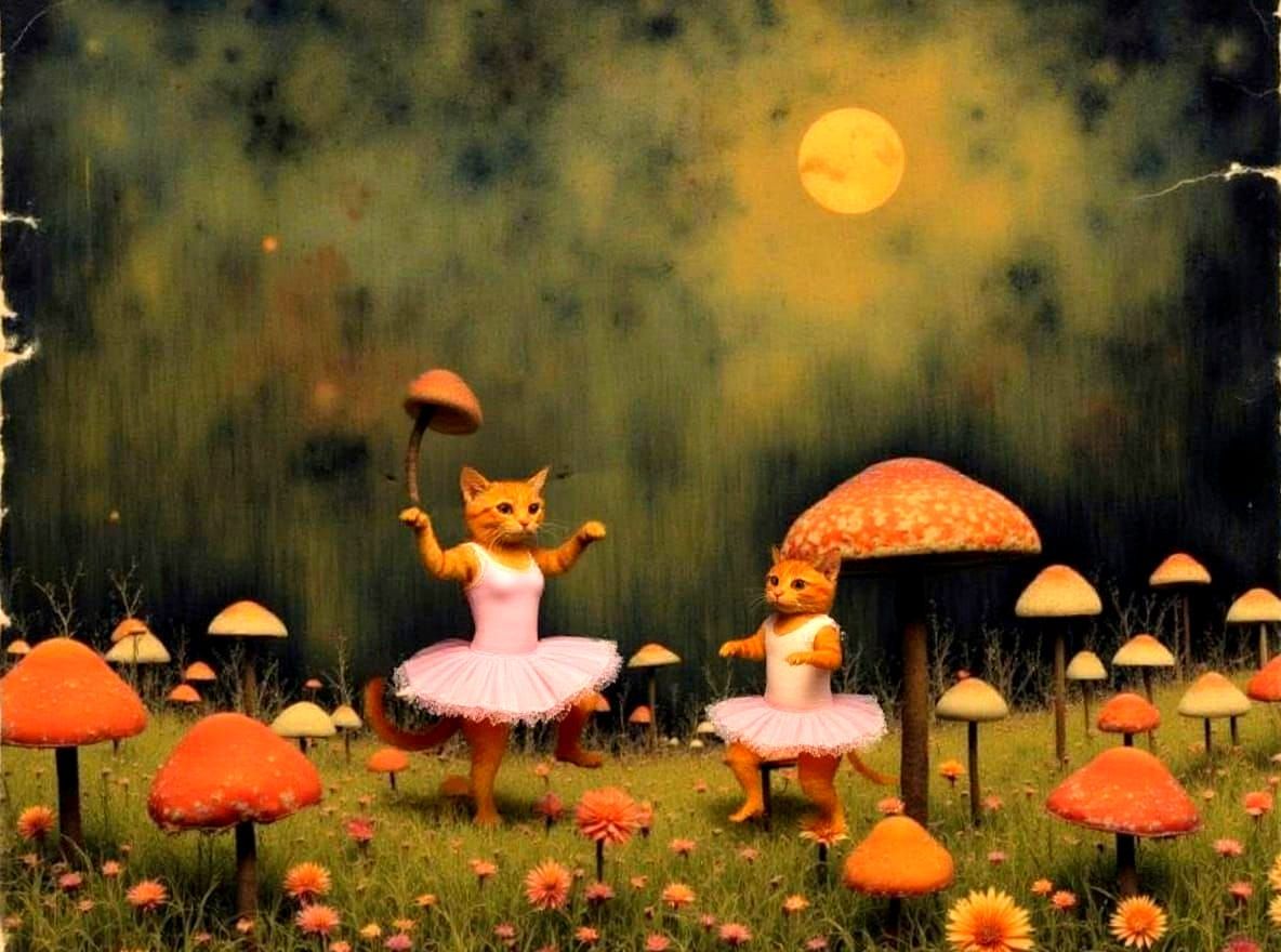 Alice in Wonderland Baroque Mushroom Field with Fantastical ...