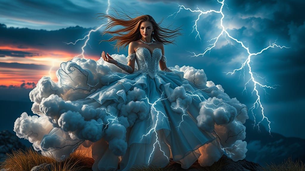 Storm Cloud Ballgown Fashion Photography